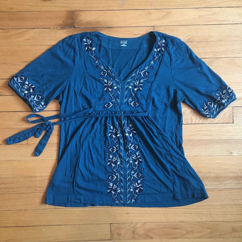 Teal empire waist tunic